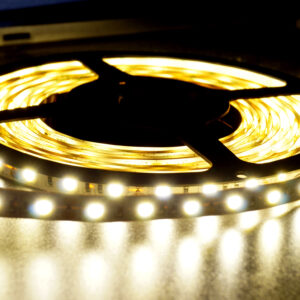 Tsong - 12V DC input 8mm width smd 2835 120 LEDs/meter single color CRI>90 Warm White 3000K LED Strip Light (5m) IP20 Non waterproof flexible strips